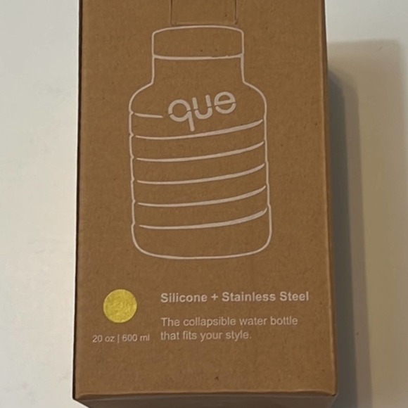 QUE Collapsible Water Bottle Citrus Yellow 20 oz. - Picture 2 of 4